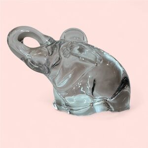 Clear Glass Elephant Paper Weight